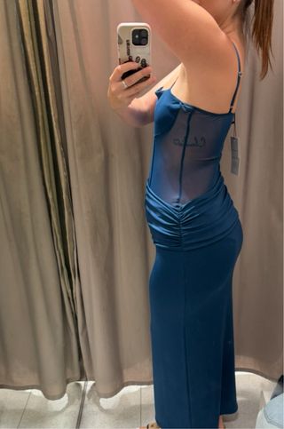Vestido largo azul fiesta