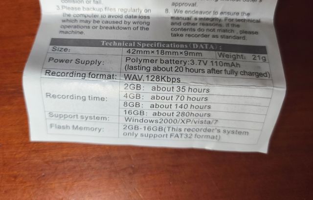 Grabadora Voz Pulsera - Negra/Plata