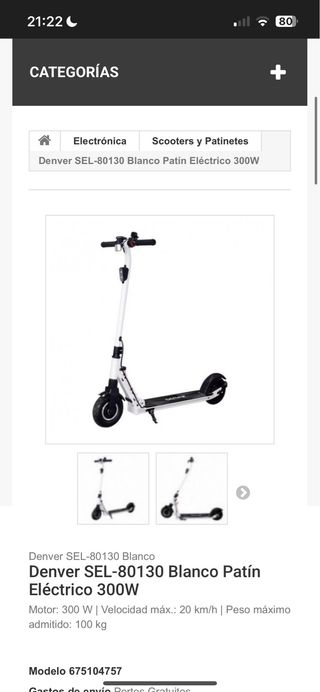 Patinete Denver Eléctrico