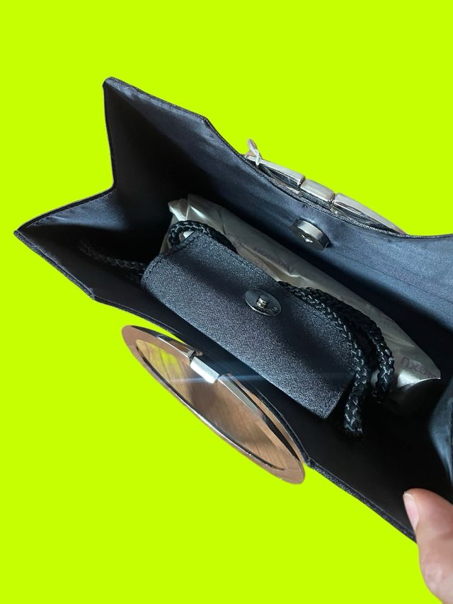 Borsa a mano rettangolare nera