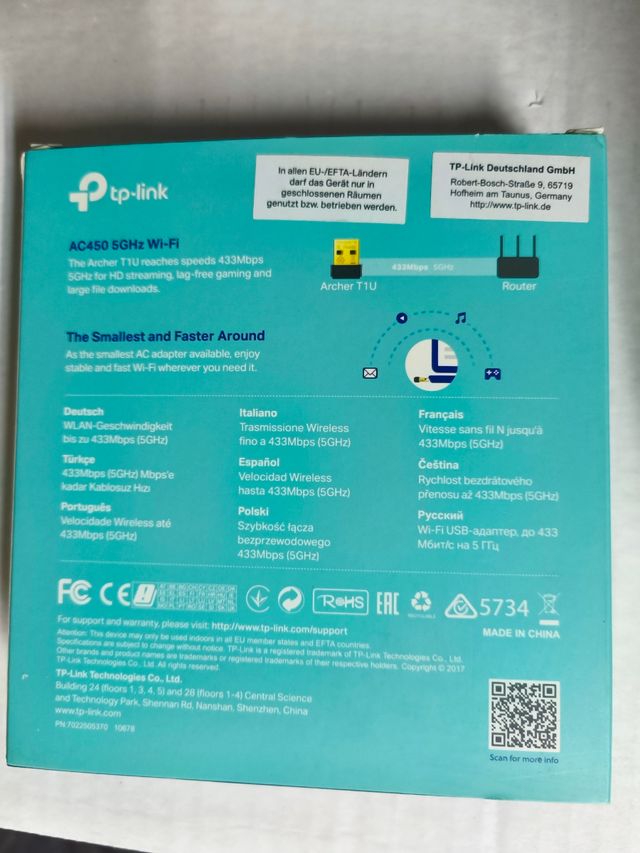 Adaptador Nano USB Wifi TP-Link AC450