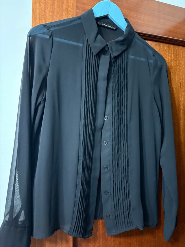 Camisa Zara negra mujer