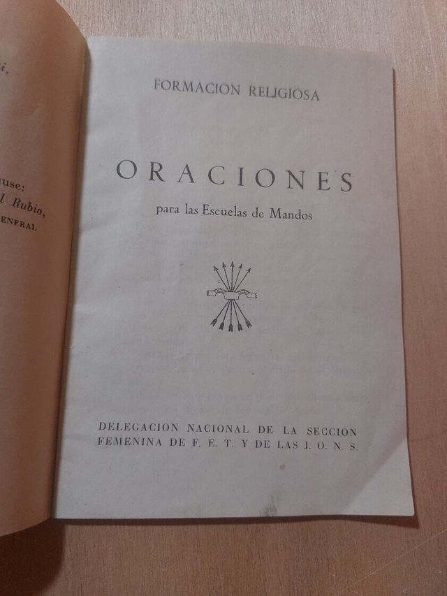 Libro librillo antiguo Falange oraciones JONS 1944