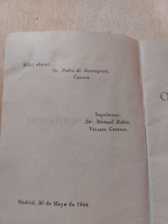 Libro librillo antiguo Falange oraciones JONS 1944