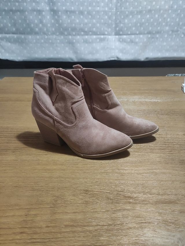 Botines rosa tacón - Mujer