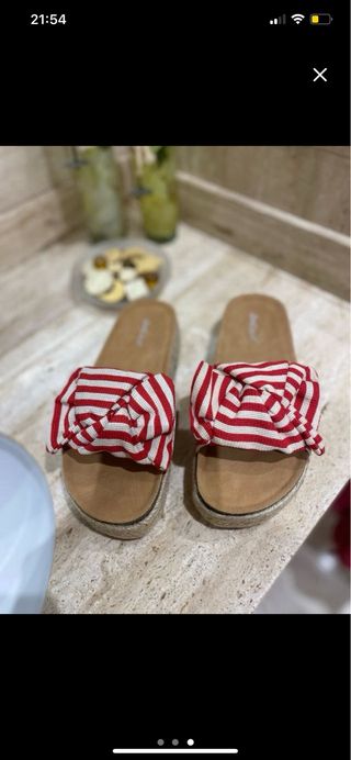 Sandalias rayas rojas esparto nº 37 y 38