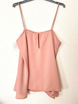 Top lencero plumas Zara