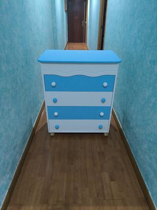 Cambiador bebé - Azul y Blanco