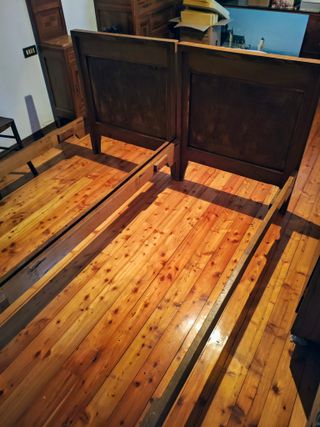 Camera da letto antica primi '900 in noce fiammato