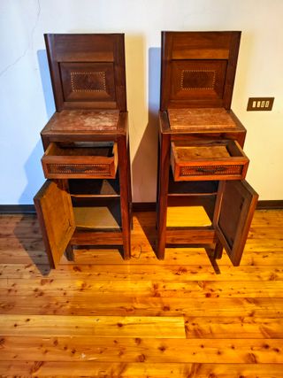 Camera da letto antica primi '900 in noce fiammato