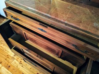 Camera da letto antica primi '900 in noce fiammato