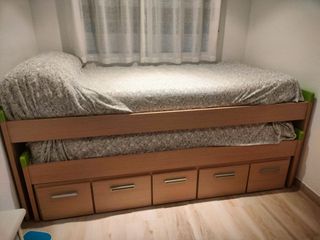 Cama nido 90x2 -madera- cajones
