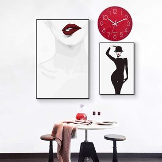 Reloj pared rojo 30cm - silencioso