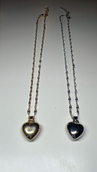 Collar corazón oro y plata