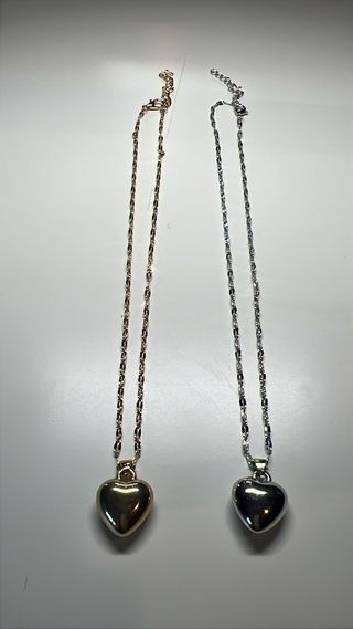 Collar corazón oro y plata