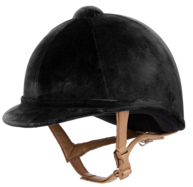 Casco equitación terciopelo negro