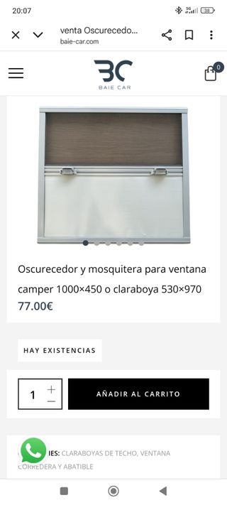 Oscurecedor y mosquitera camper NUEVA