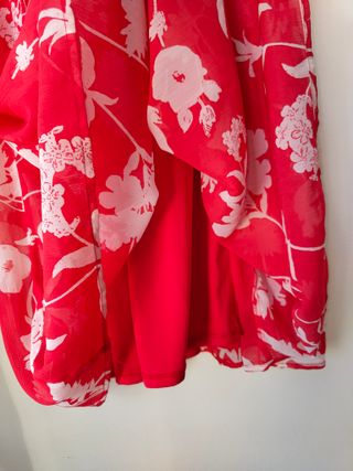Vestido rojo halter floral - talla 36