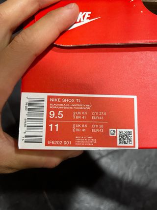 Zapatillas Nike Shox rojas y negras reales