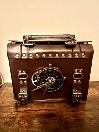 Bolso maletín cartera cuero sintético Steampunk