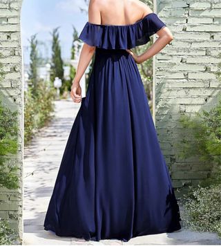 Vestido azul fiesta - largo