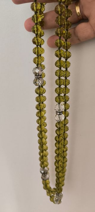 Collar amarillo y cristal 