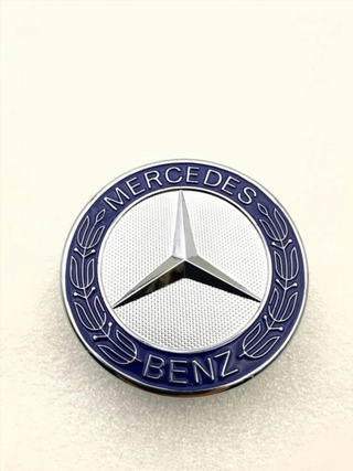 EMBLEMA LOGO CAPOT MERCEDES BENZ AZUL 56 mm