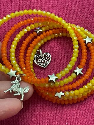 Braccialetti cristallo arancio-giallo