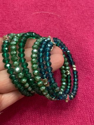 Braccialetti cristallo verde-azzurro