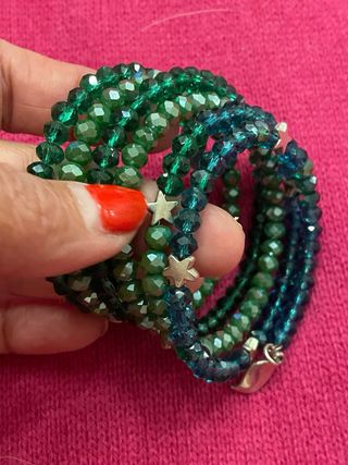 Braccialetti cristallo verde-azzurro