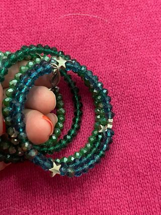 Braccialetti cristallo verde-azzurro