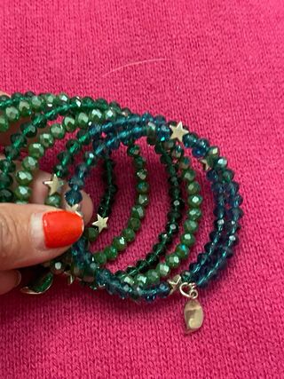 Braccialetti cristallo verde-azzurro