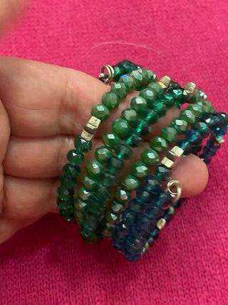 Braccialetti cristallo verde-azzurro