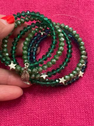 Braccialetti cristallo verde-azzurro