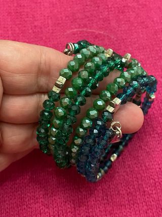 Braccialetti cristallo verde-azzurro