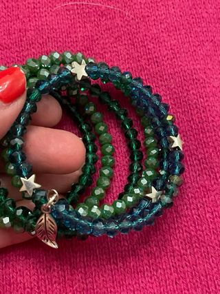 Braccialetti cristallo verde-azzurro