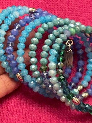Braccialetti cristallo blu-verde
