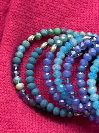 Braccialetti cristallo blu-verde