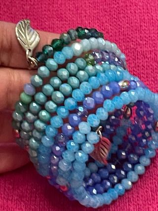 Braccialetti cristallo blu-verde