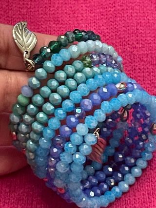 Braccialetti cristallo blu-verde