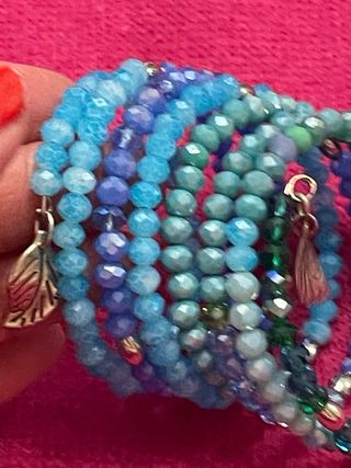 Braccialetti cristallo blu-verde