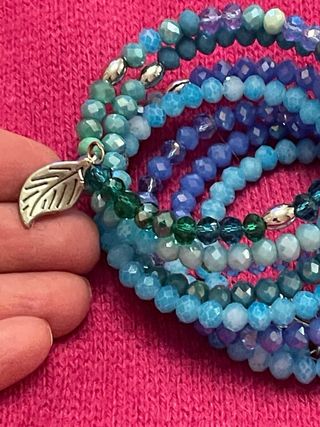 Braccialetti cristallo blu-verde
