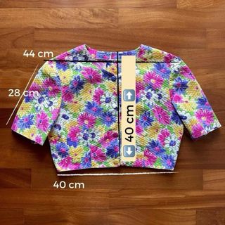 Giacchina sartoriale vintage fiori multicolor