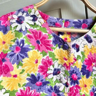 Giacchina sartoriale vintage fiori multicolor