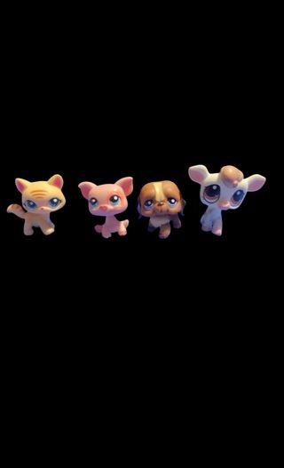 4 Littlest Pet Shop: Gatita, Cerdita, Perro y Ovej