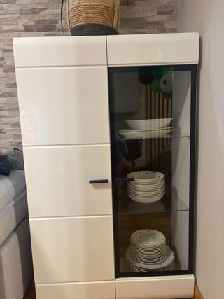 Mueble TV salón blanco & madera