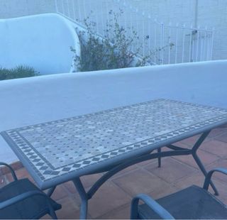 Mesa jardín mosaico - Gris plata