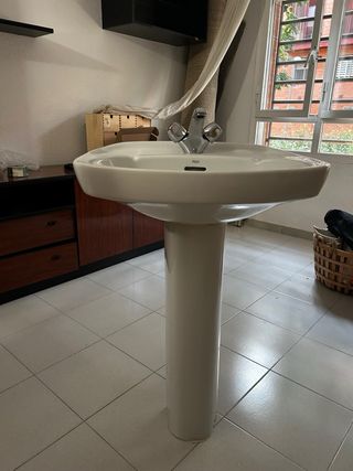 Lavabo Roca pedestal blanco