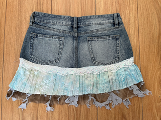 Falda vaquera estilo patchwork