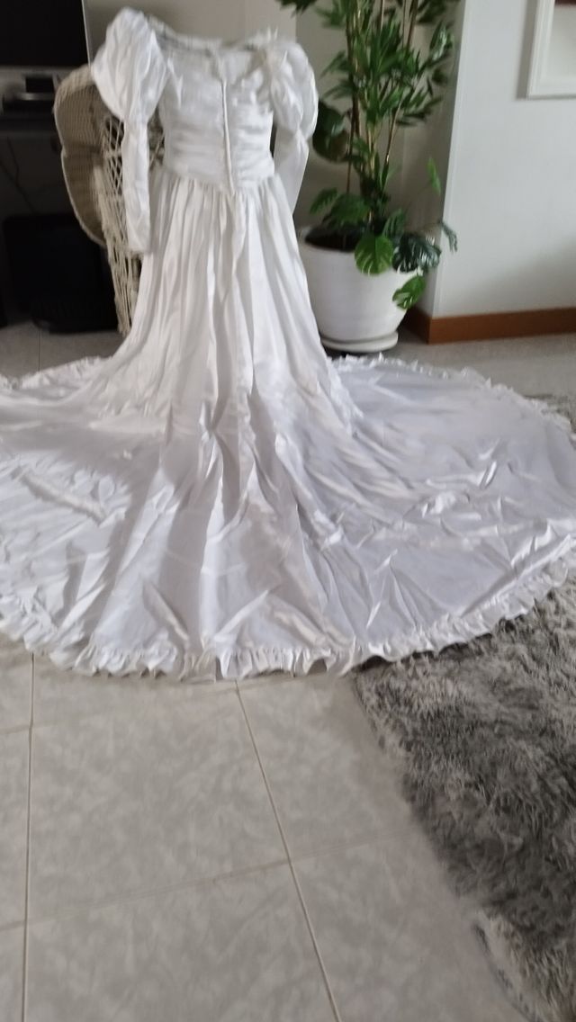 Vestido novia raso blanco talla 36
